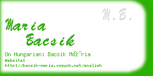 maria bacsik business card
